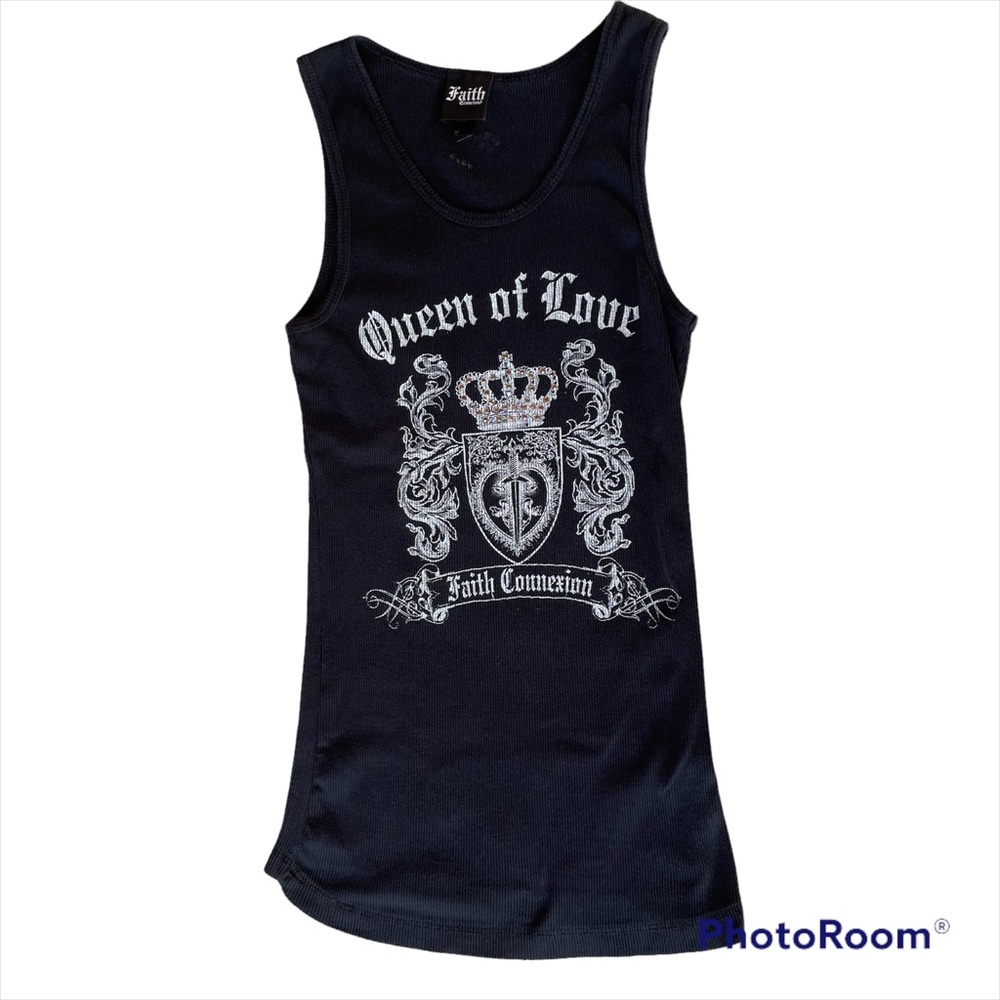 Faith Connexion Graphic Tshirt With Swarovski Crystals Tank Top Y2K